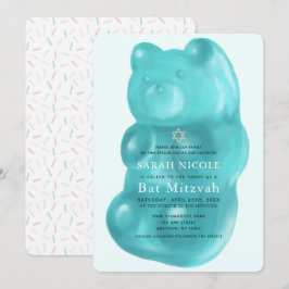 Blue Gummy Bär Girl Bat Mitzvah Einladung