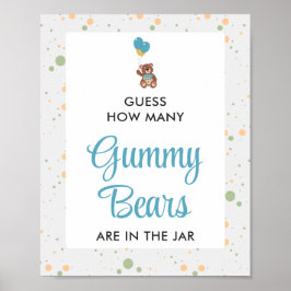 Blue Gummy Bear Guessing Game Boy Baby Shooter Poster