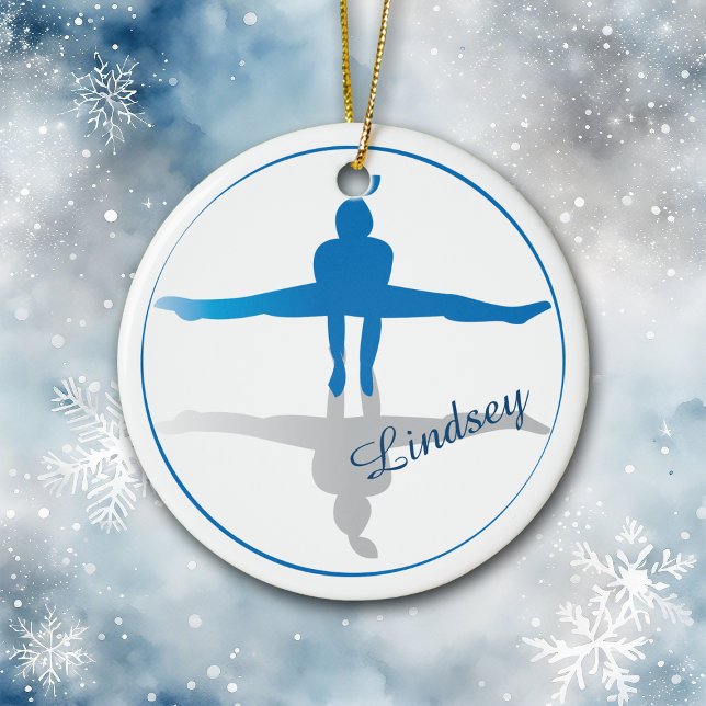 Blue Gymnast Personalisiert Keramikornament (Von Creator hochgeladen)