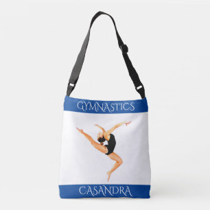 Blue Gymnastics Tasche! Personalisierter Name. Tragetaschen Mit Langen Trägern