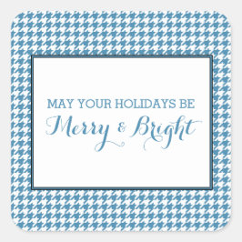 Blue Hahnentrittmuster Holiday Stickers