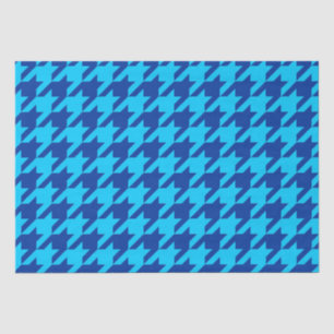 Blue Hahnentrittmuster Kariert Karo Seidenpapier