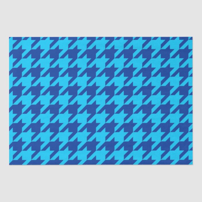 Blue Hahnentrittmuster Kariert Karo Seidenpapier (Vorderseite)