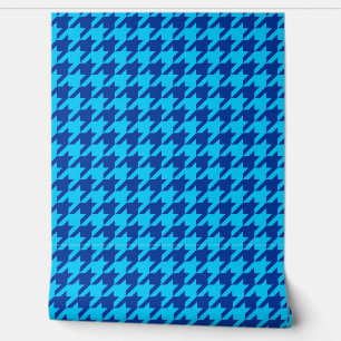Blue Hahnentrittmuster Kariert Karo Tapete