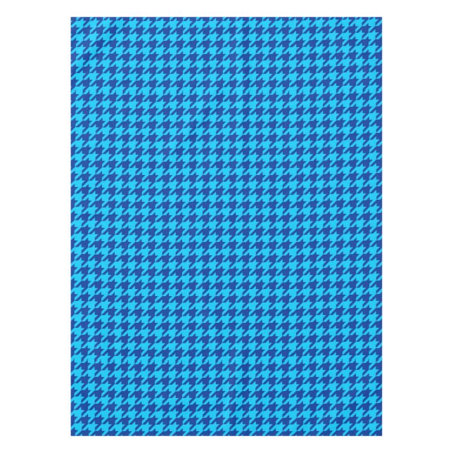 Blue Hahnentrittmuster Kariert Karo Tischdecke (Vorderseite)