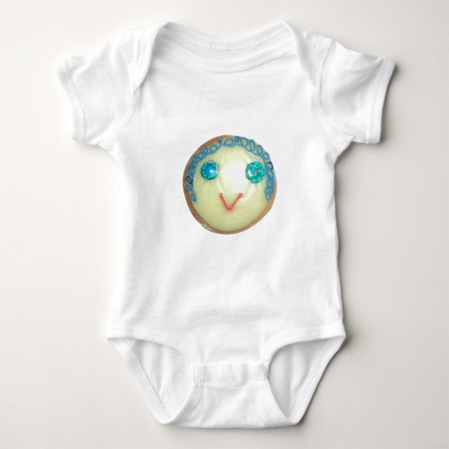 Blue Hair Emoji Art Print/Graphic Baby Strampler (Vorderseite)