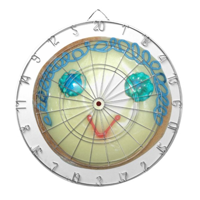 Blue Hair Emoji Art Print/Graphic Dartscheibe (vorne)