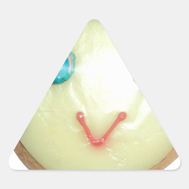 Blue Hair Emoji Art Print/Graphic Dreieckiger Aufkleber (Vorderseite)