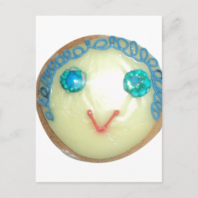 Blue Hair Emoji Art Print/Graphic Postkarte (Vorderseite)