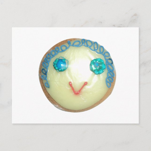 Blue Hair Emoji Art Print/Graphic Postkarte (Vorderseite)