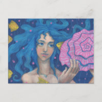 Blue Hair Meerjungfrau Girl Sea Muschel Fisch Fant