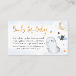 Blue Halloween Baby Shower Books for Baby Begleitkarte
