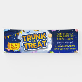 Blue Halloween Candy Trunk oder Leckerei Niedlich Banner