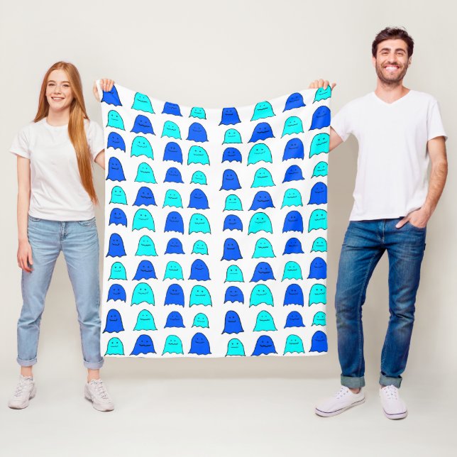 Blue Halloween Ghosts Fleecedecke (Beispiel)