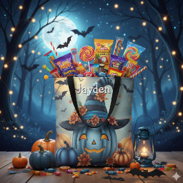 Blue Halloween Pumpkin Personalized