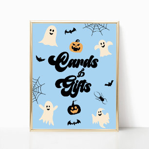 Blue Halloween Spookcard & Gifts Zeichen Poster