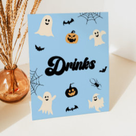 Blue Halloween Spooky Drinks Party Sockelschild