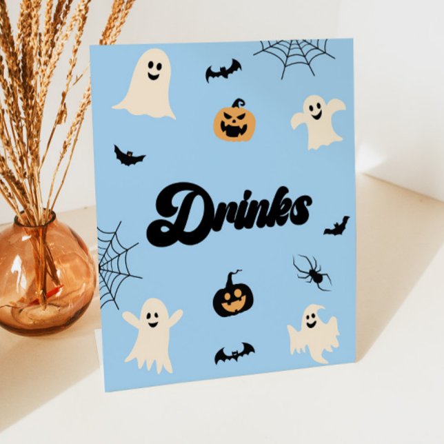 Blue Halloween Spooky Drinks Party Sockelschild (Von Creator hochgeladen)