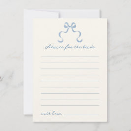 Blue Hand Draw Bow Brautparty Ratenkarte Einladung