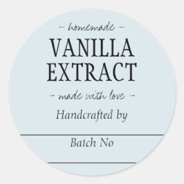 Blue Handcraved Vanilla Extract Kitchen Jar Runder Aufkleber