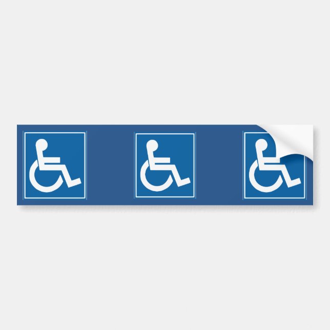 Blue Handicap Sign Autoaufkleber (Vorne)
