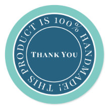 Blue Handmade Tag Aufkleber