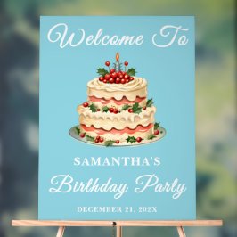 Blue Handschriftlich Script Winter Geburtstag Will Acrylschild