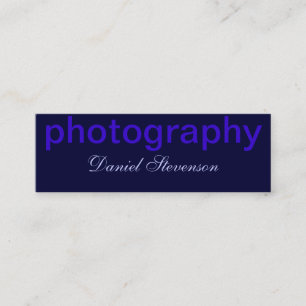 Blue Handwriting Script Fotografy Business Card Mini Visitenkarte
