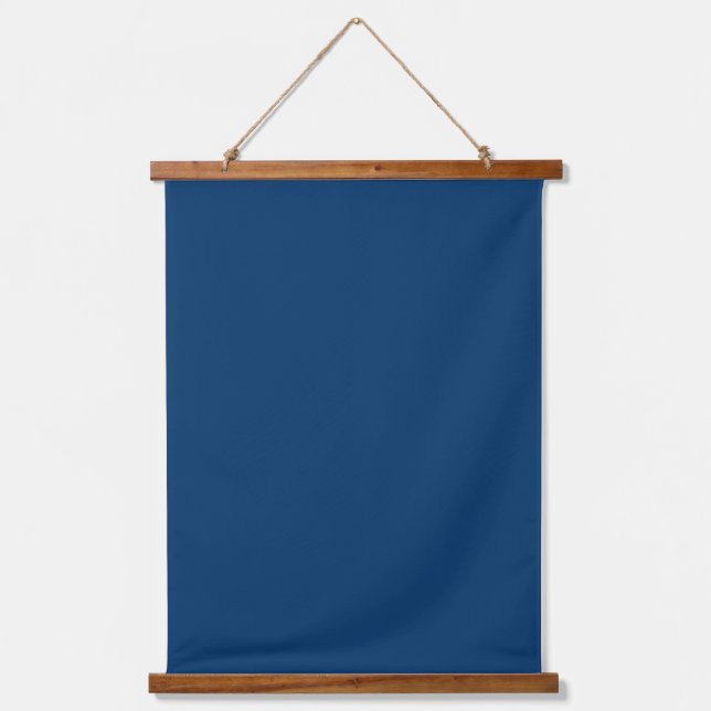 Blue Hanging Wall Tapestry in der Nacht Wandteppich Mit Holzrahmen (Vorderseite)