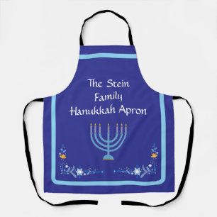 Blue HANUKKAH Menorah Customize Schürze