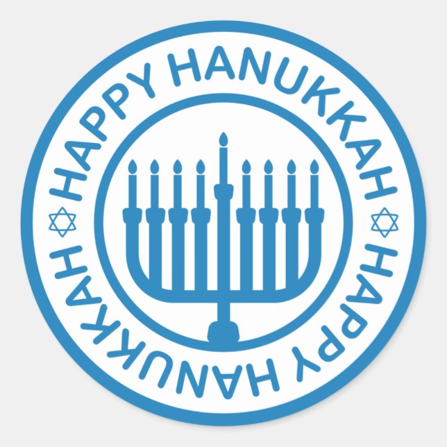 Blue Hanukkah Menorah Sticker (Vorderseite)