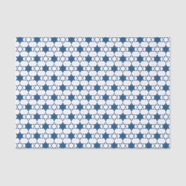 Blue Hanukkah Stars von David Holiday Geschenkwrap Seidenpapier (Vorderseite)