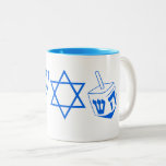 Blue Hanukkah Themes Menorah 4Hannah Zweifarbige Tasse<br><div class="desc">Sie werden unsere Hanukkah themed Tasse Liebe!</div>