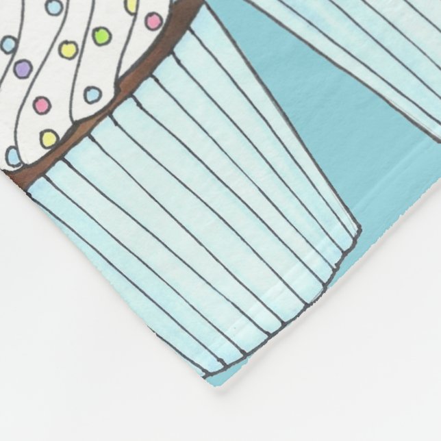 Blue Happy Birthday Cupcake Cake Cake Sprinkles Ca Fleecedecke (Ecke)