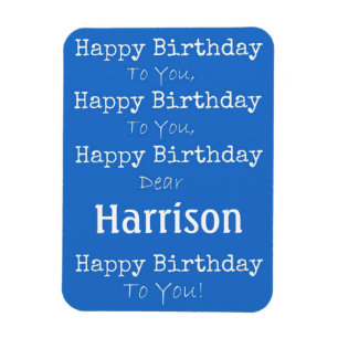 Blue Happy Birthday Song Premium Flexi Magnet