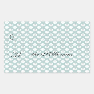 Blue Happy Faces Gift Tag Rechteckiger Aufkleber