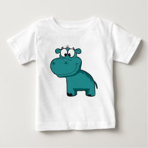 Blue Happy Hippo Baby T-shirt