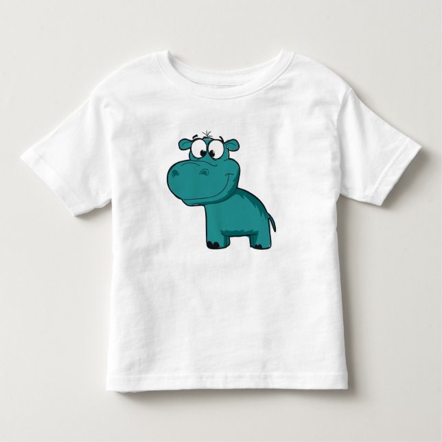 Blue Happy Hippo Kleinkind T-shirt (Vorderseite)