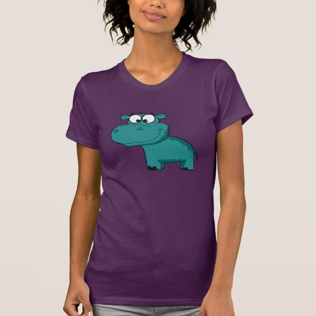 Blue Happy Hippo T-Shirt (Vorderseite)