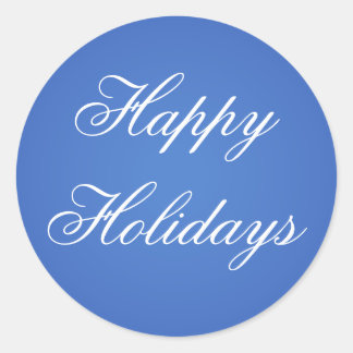 Blue Happy Holidays Weihnachten Umschlag Aufkleber