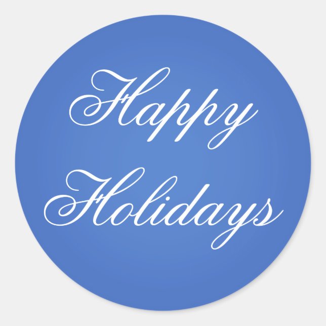 Blue Happy Holidays Weihnachten Umschlag Aufkleber (Vorderseite)