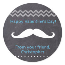 Blue Happy Valentine's Day Schnurrbart