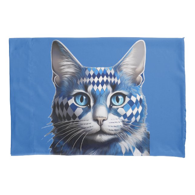 Blue Harlequin Cat Kissenbezug (Vorderseite)
