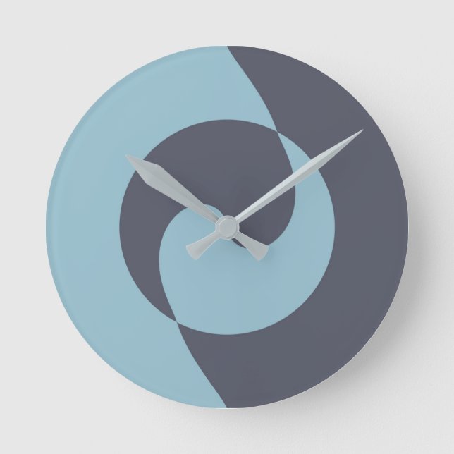 Blue Harmony Runde Wanduhr (Vorderseite)