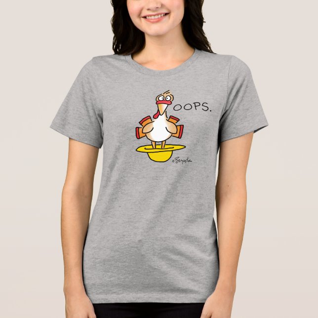 BLUE HAT GREEN HAT RED HAT OOPS Sandra Boynton Tri-Blend Shirt (Vorderseite)