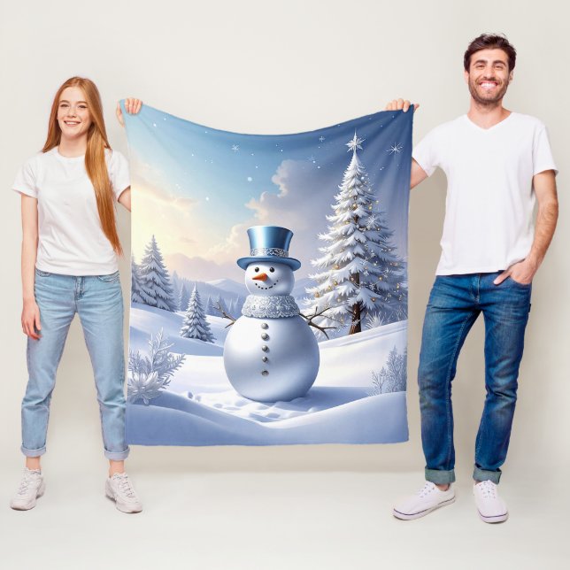 Blue Hat Snowman Fleece Blanket (Beispiel)