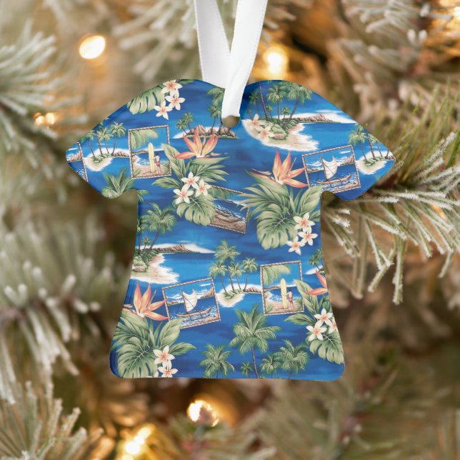 Blue Hawaii Aloha Shirt Ornament (Baum)