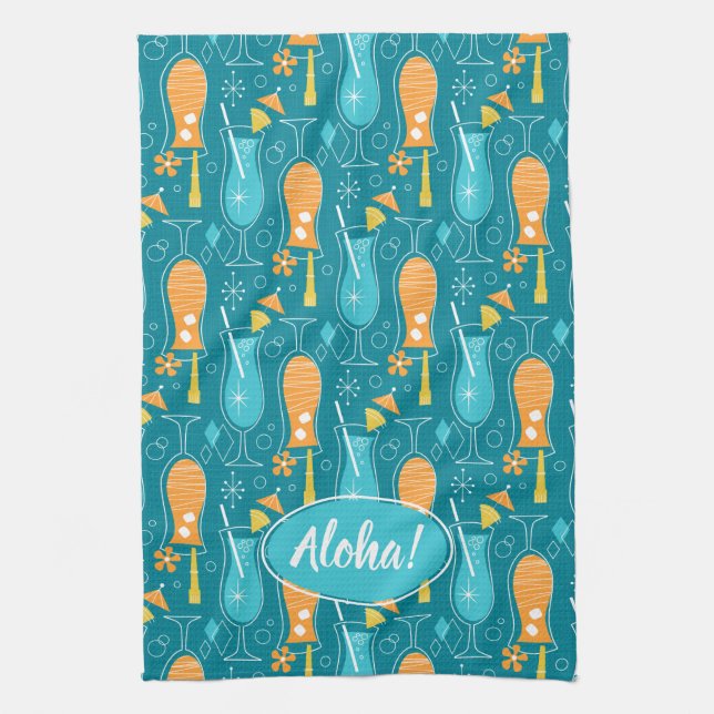 Blue Hawaii and Tropical Itch Geschirrtuch (Vertikal)