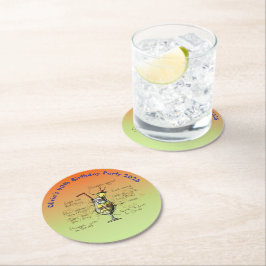 Blue Hawaii Birthday Party Runder Pappuntersetzer