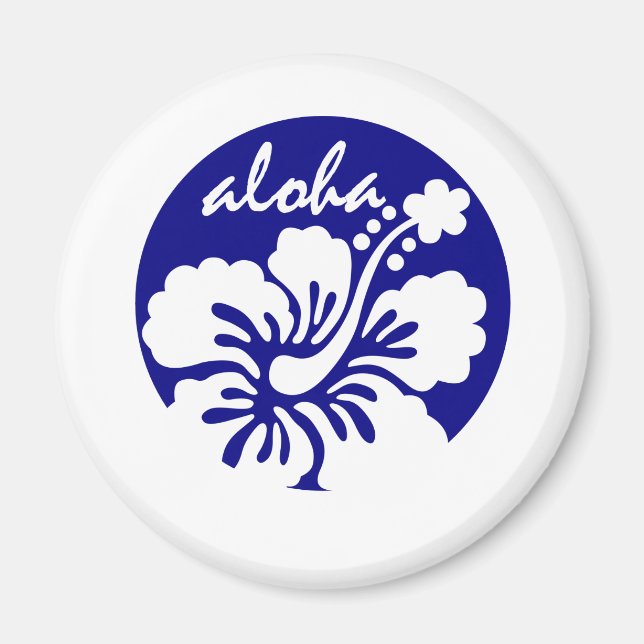 Blue Hawaii Blume Magnet (Vorne)